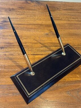 Sheaffer Vintage Double Pen Desk Set Snorkel White Dot Two Pen Made In US